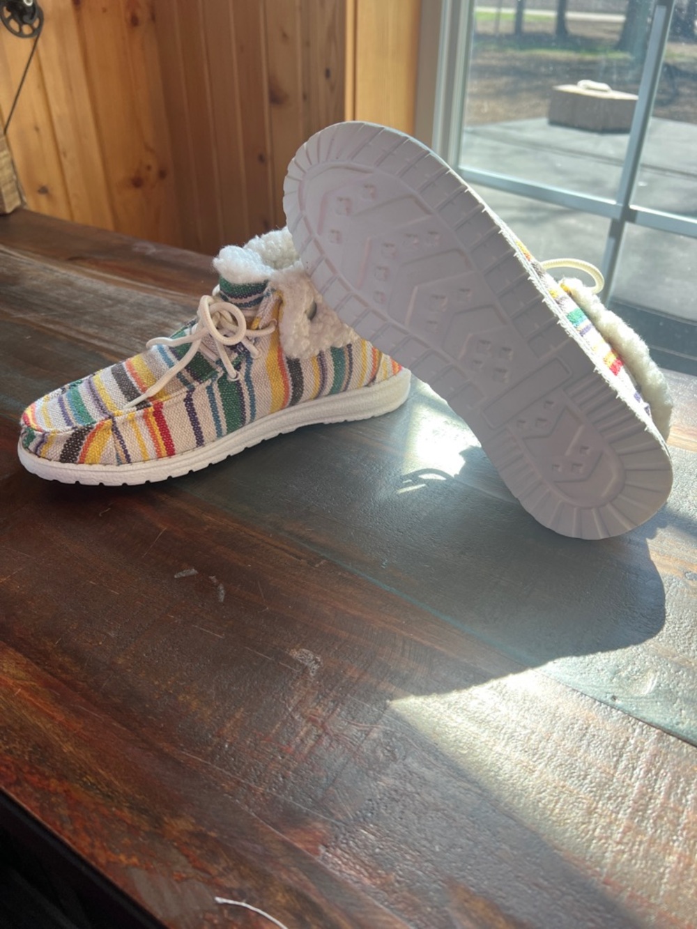 Gypsy Jazz Multicolor Striped Slip-On Flats with Cream Lining